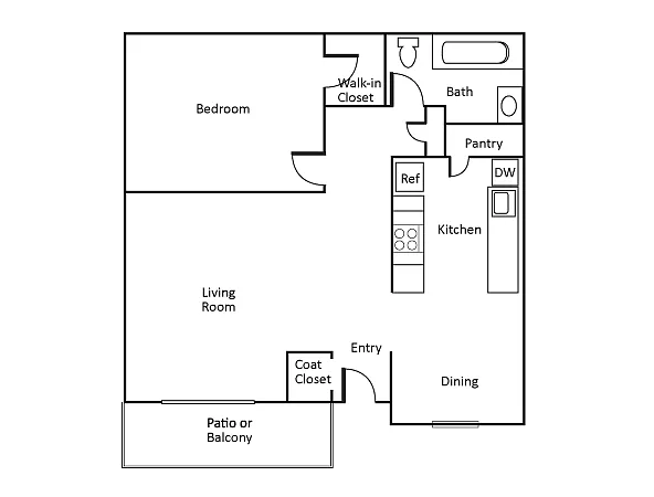 Floor plan 1x1LU