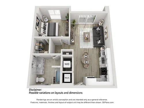 Floor plan 1Bed 1 Bath