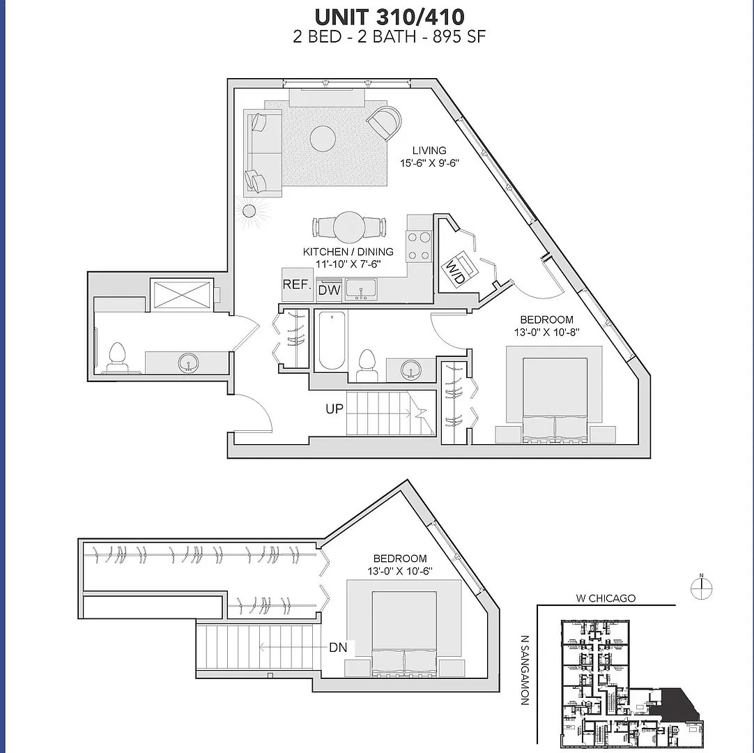 Floor plan 2 bed 2 bath