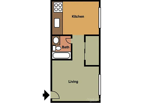 Floor plan STUDIO - GOLDEN ARMS