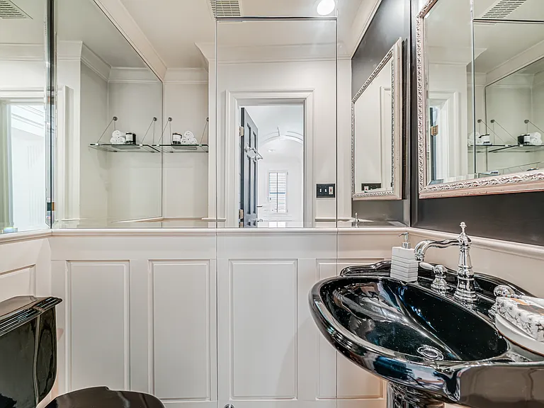 Stylish main-level powder room