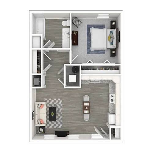 Floor plan 1 Bed_1 Bath