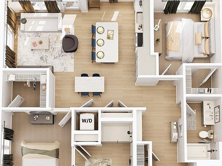 3D Floorplan - Unit B2 3D Floorplan - Unit B2