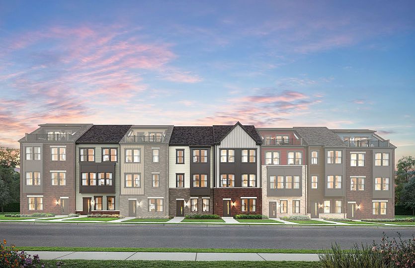 New Townhomes in Laurel, MD including the Frankton townhome at Watershed. The Frankton with a Roofto