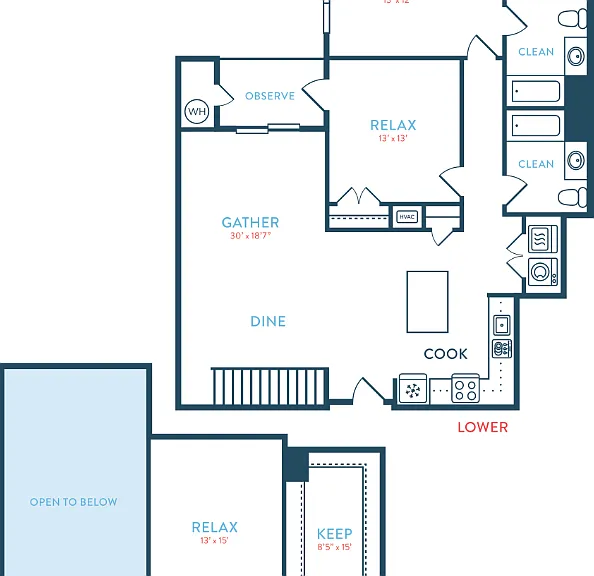 1499-1670 Waypointe B3 Loft Floorplan Diagram