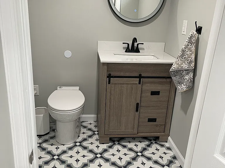 Basement half bath