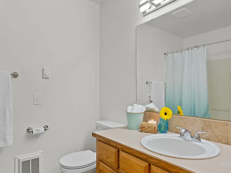 Full bath with tub upstairs
