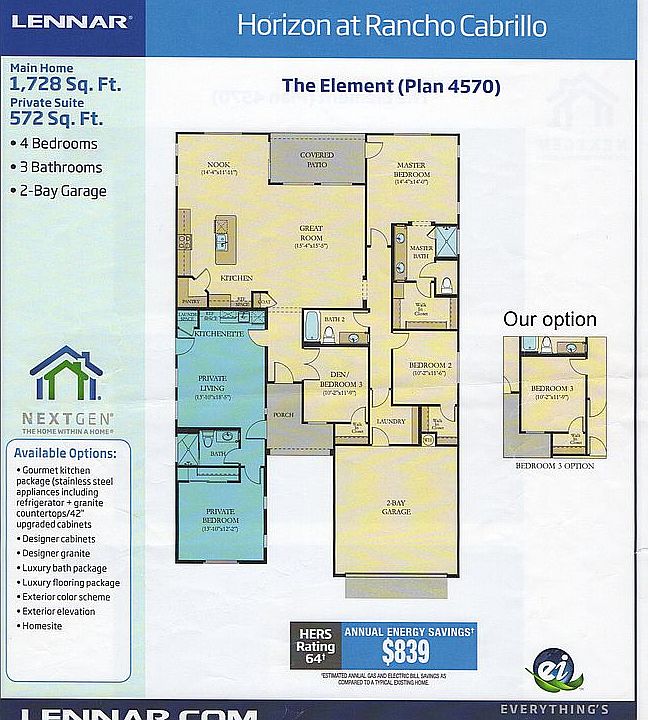 Guest quarters on left.NoDen