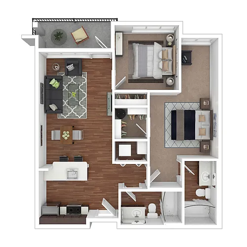 Floor plan Toscana Apartment Homes Phase I Urban Small Two Be