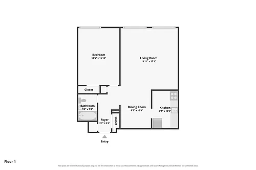 Floor plan One-Bedroom