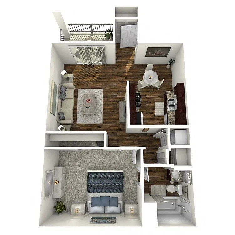 Floor plan One Bedroom One Bathroom - A