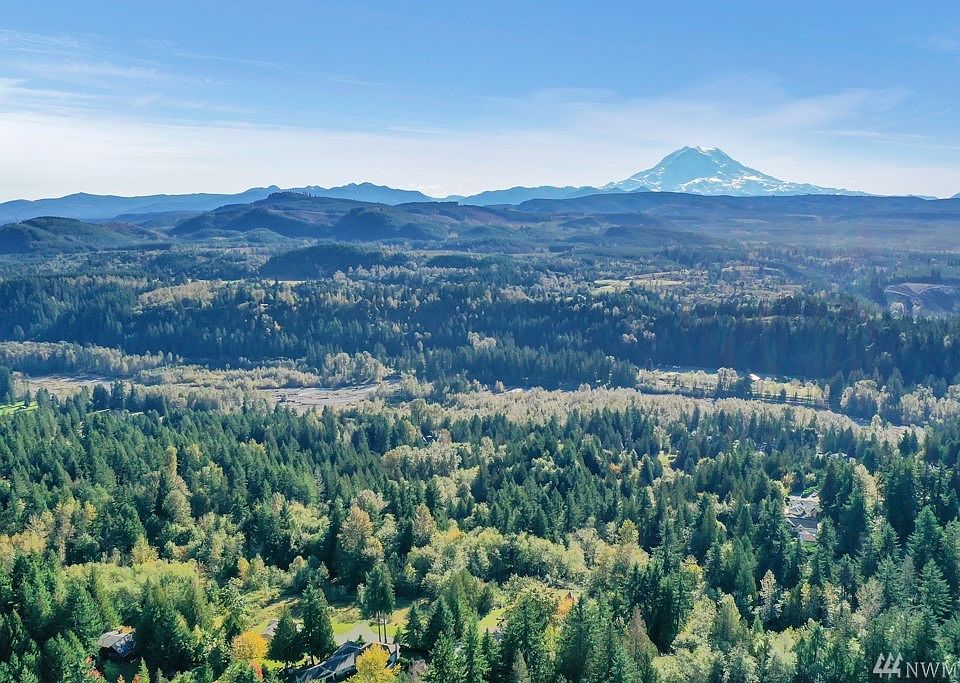 Gorgeous Breathtaking views of Mt Rainer from the 5 acre property, the community trail to the river/beachfront can be seen off in the distance