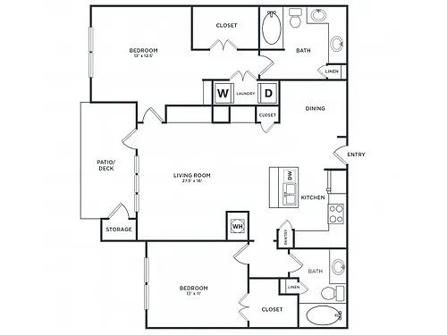 Floor plan B2 (1310 SF)