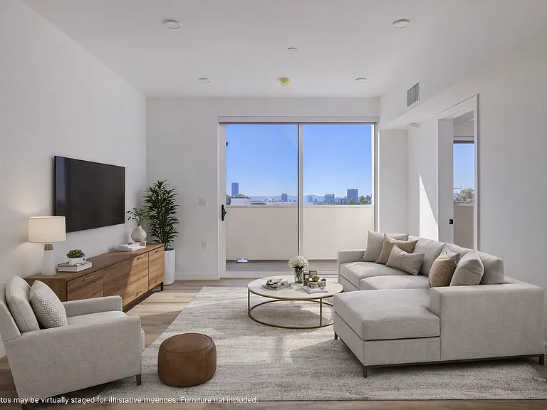 Certain photos may include virtual staging for illustrative purposes only. Furniture and decor shown are not included in the lease. No structural changes, alterations to layout, finishes, fixtures, or views have been made to the unit.