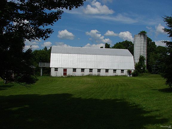 Large barn with silo
