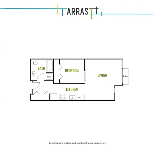 Floor plan One Bed One Bath N1