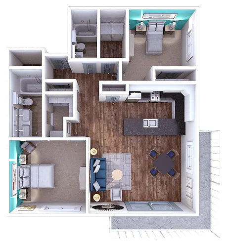 Floor plan Volley 2x2