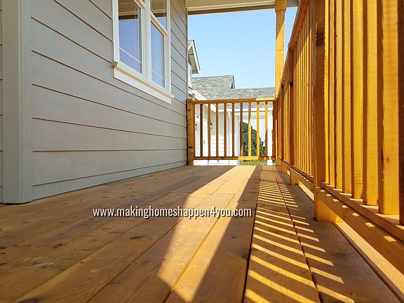 across front porch