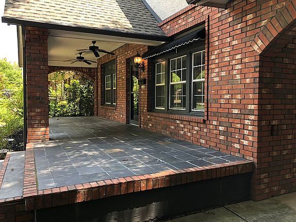 Large covered slate porch