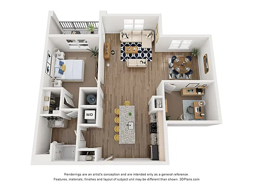 Floor plan One Bedroom/One Bathroom