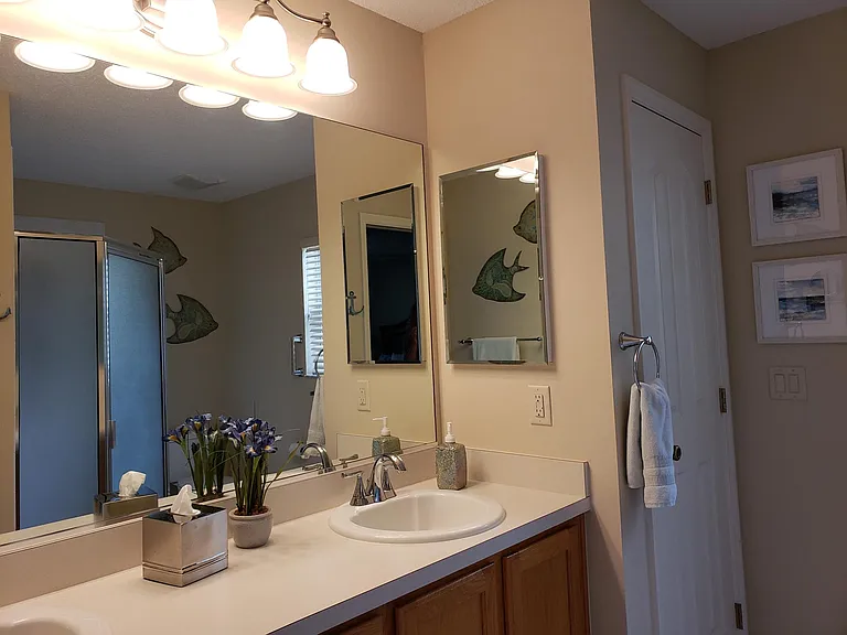 Dbl sinks and walk in shower