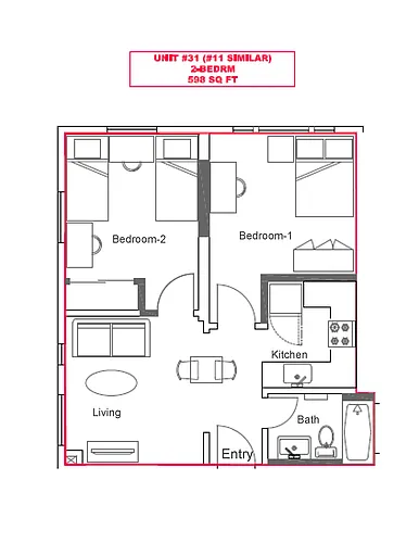 Floor plan Corner 2BR