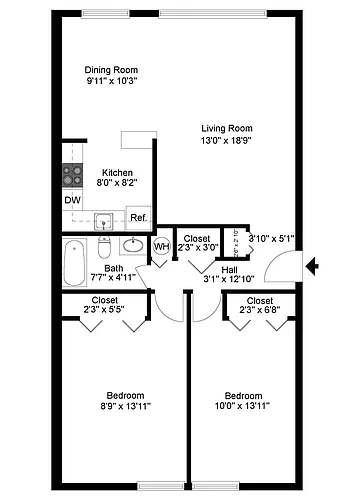 Floor plan 2 Bedroom Small