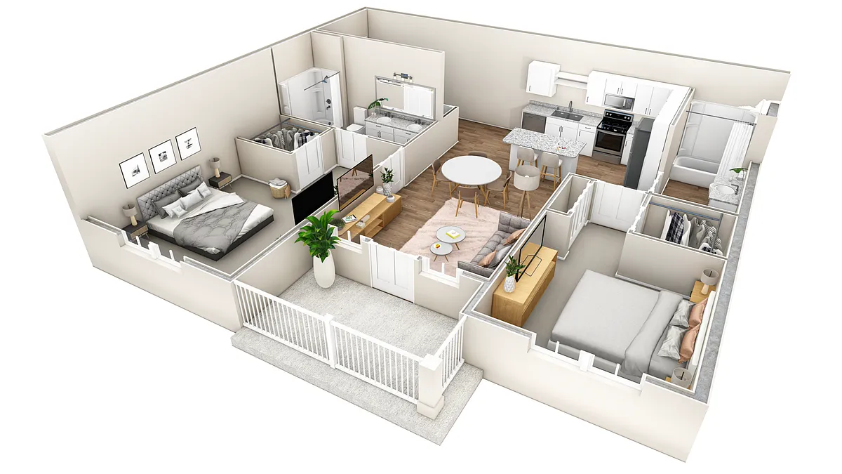 Floor plan 2 BR Haven Overlook