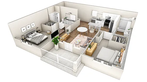 Floor plan 2 BR Haven Overlook