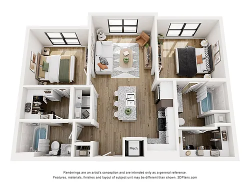 Floor plan B1 - 2 bed