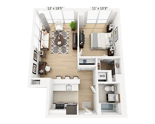 Floor plan One Bedroom (A1F-795)