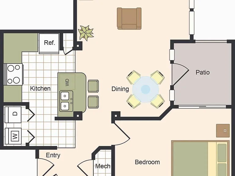 One Bedroom Floorplan One Bedroom Floorplan