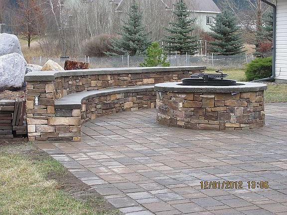 Patio, fire pit, & seating