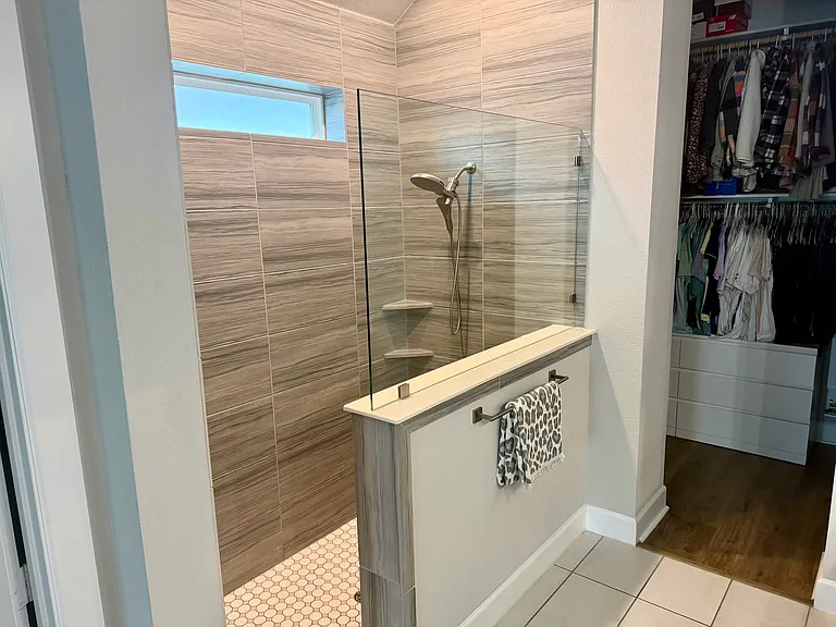 Oversized walk-in shower