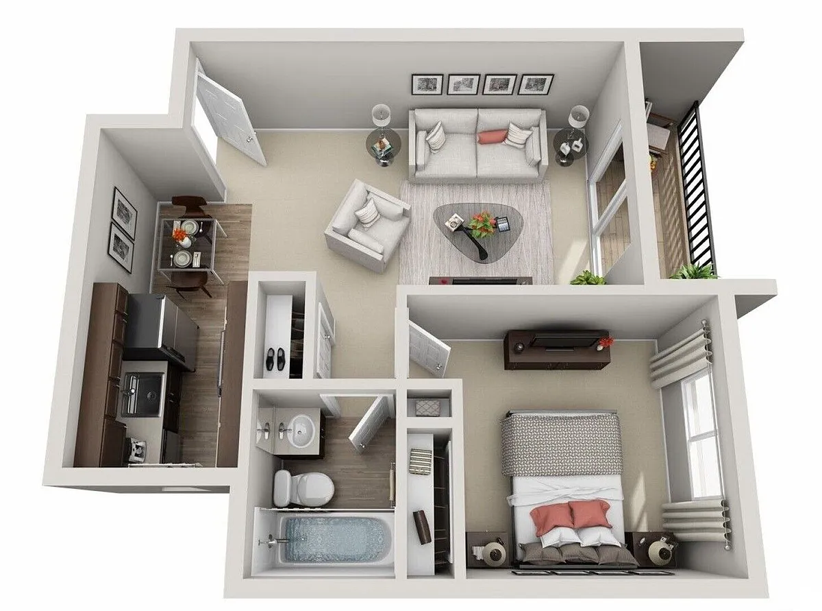 Floor plan 1 BEDROOM RENO