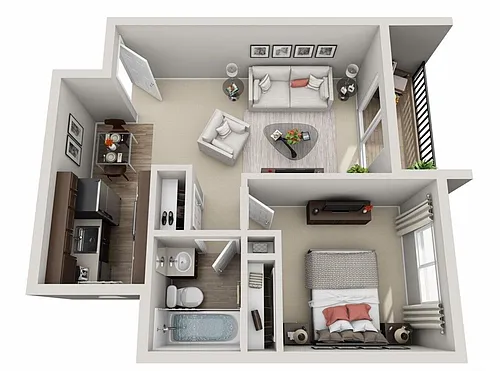 Floor plan 1 BEDROOM