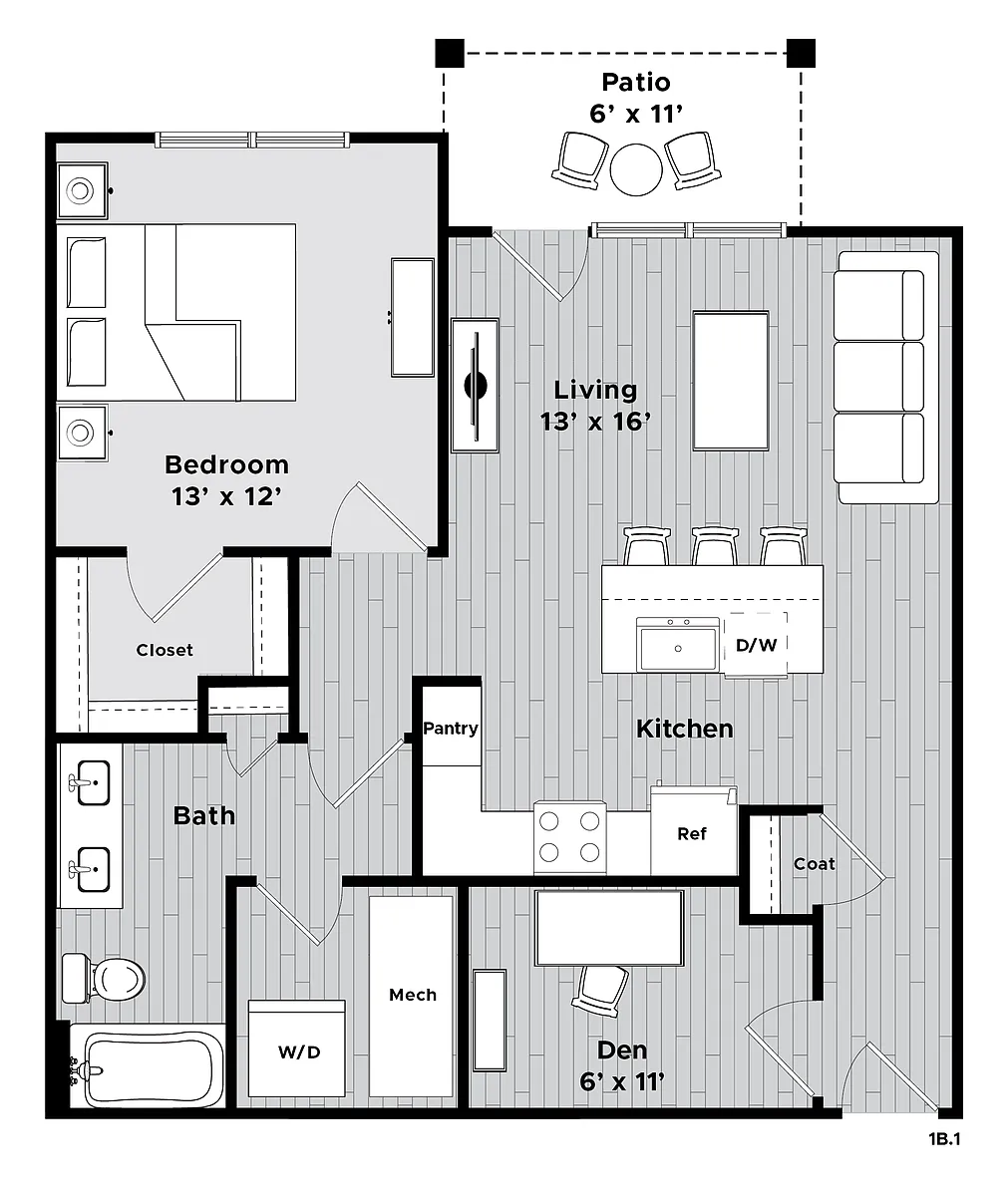 Floor plan The Farrier (1B.1)