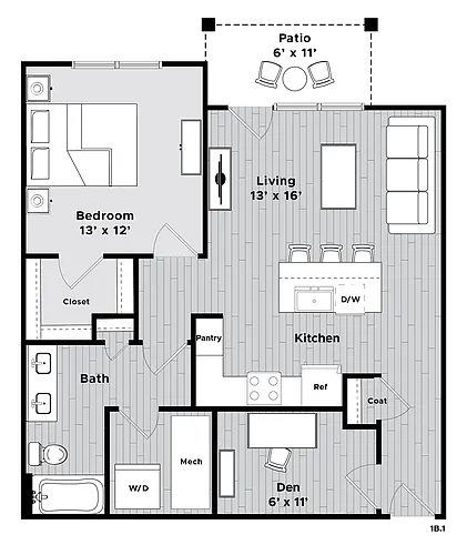 Floor plan The Farrier (1B.1)