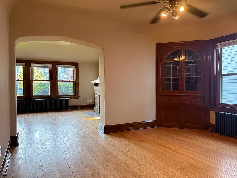 Dining room and living room with hard wood floors