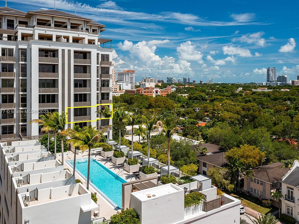This view, is looking South/Easterly and unit 701 is on the right side, 3 floors above the Pool and Hi-Lited by the Yellow lines. 701 has NEVER BEEN LIVED IN! Unit 701 has South/Westerly views overlooking pool that is just 3 floors below unit 701! Most of