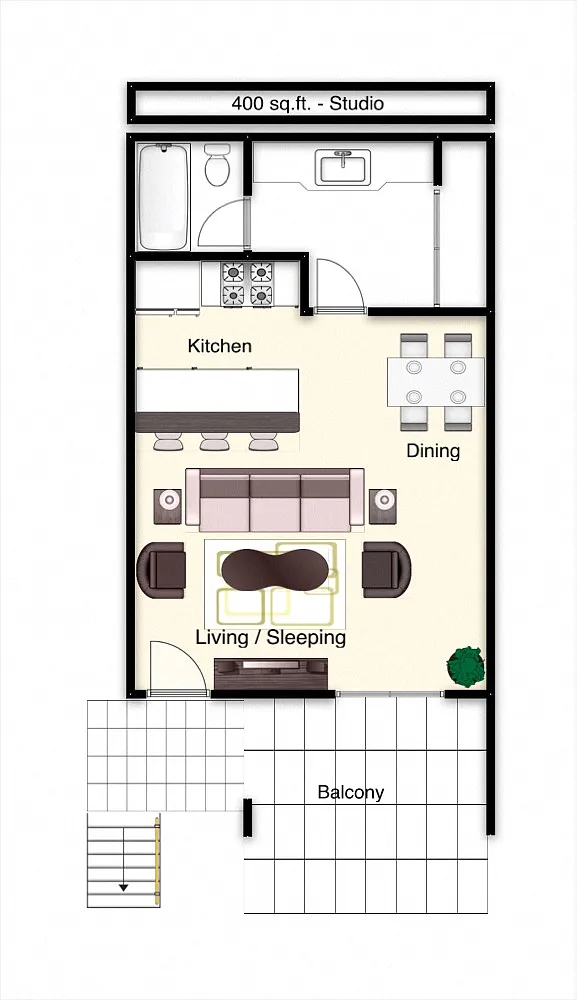 Floor plan Studio Apartment