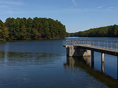 The Wake Forest Reservoir is the perfect place for an outdoor adventure-mountain biking, trail running, walking, fishing etc.