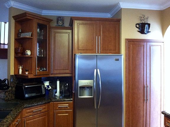 Kitchen refrigerator with pantry.