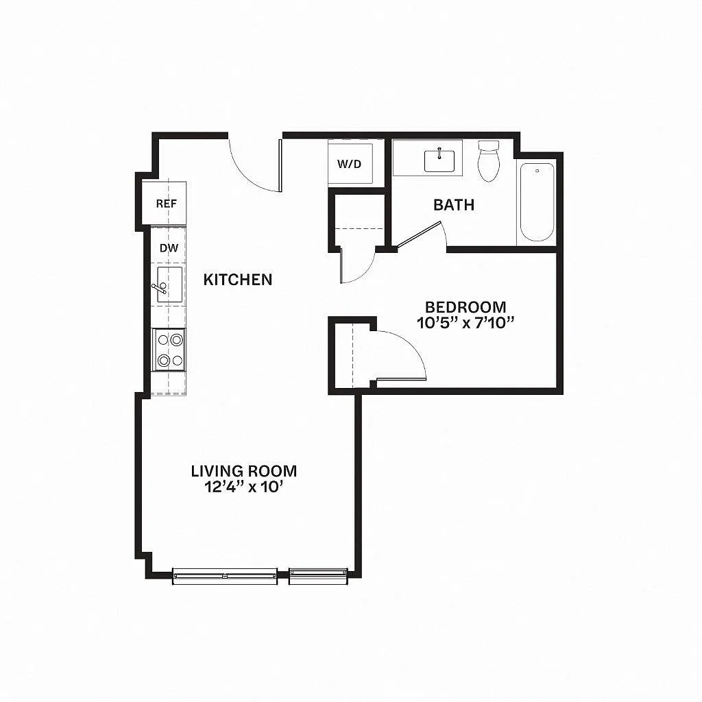 Floor plan Urban One Bedroom B1