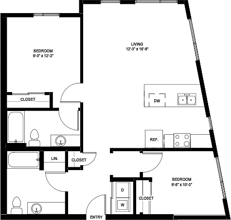 Floor plan Two Bedroom B5-A