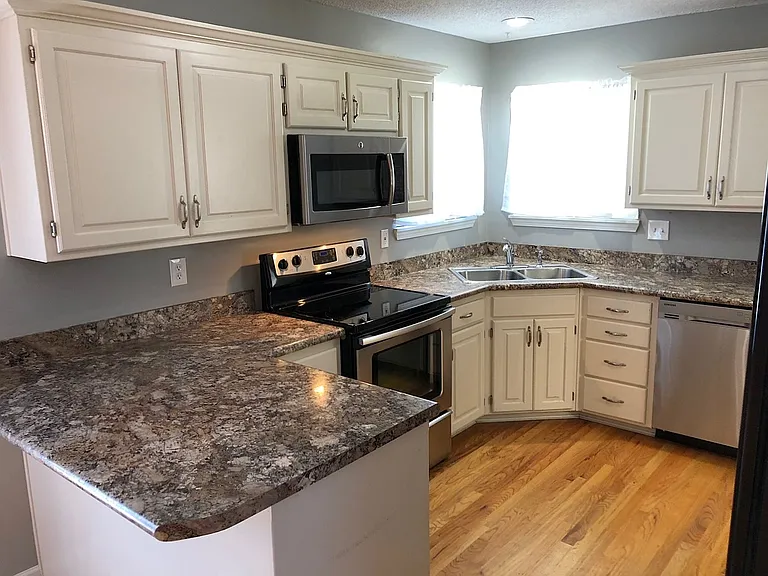 Kitchen, fridge, microwave, dishwasher, oven/range