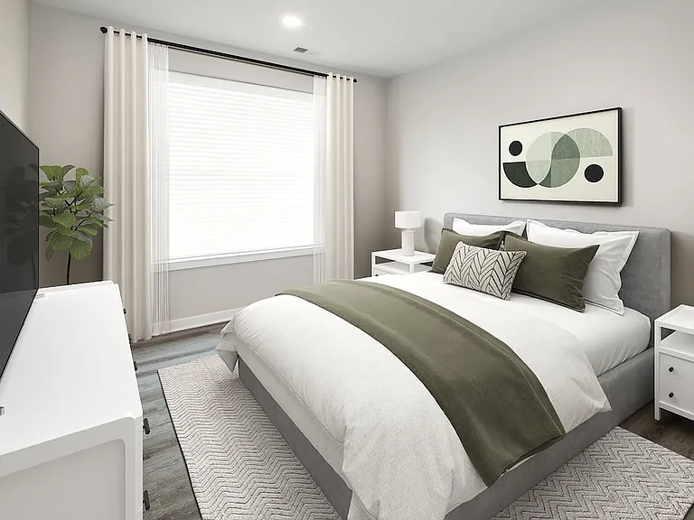 Bedroom with hard-surface flooring