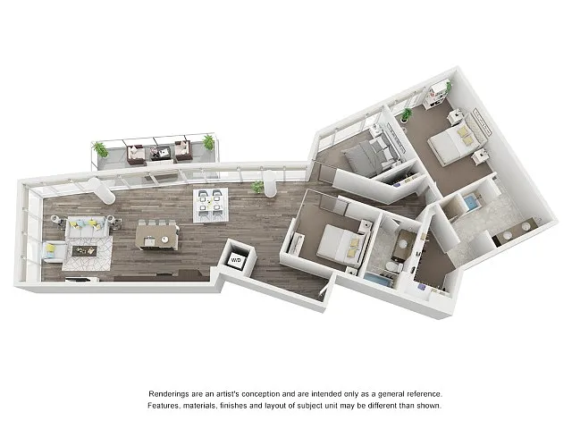 Floor plan 3 Bed 2 Bath D2