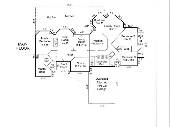 Main Level Floor Plan