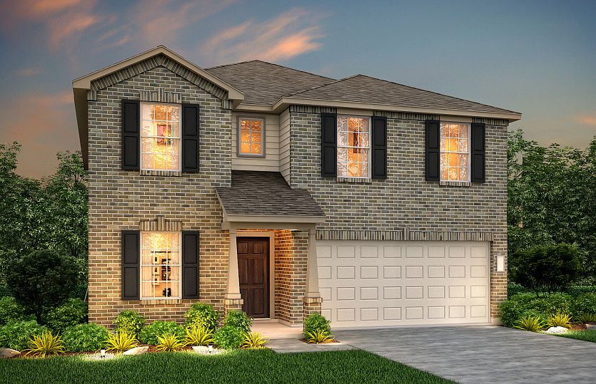 The Kisko, a two-story home with 2-car garage, shown with Home Exterior N